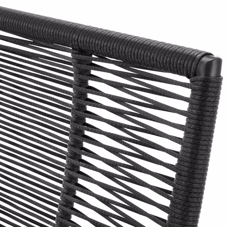 Set lounge da giardino Sundo tectake con design a corda e polyrattan, colore antracite, completo di cuscini imbottiti e coperture rimovibili