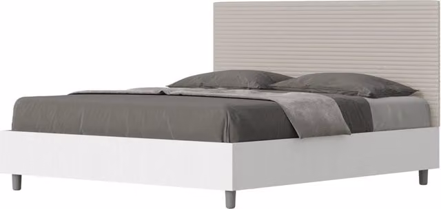 Letto Matrimoniale Giordanoshop Beige con Struttura Imbottita L/P/H: 160 x 200 x 113 cm – 1