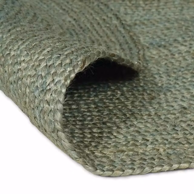 Tappeto ovale in juta moderno color verde, L: 205 cm x P: 305 cm