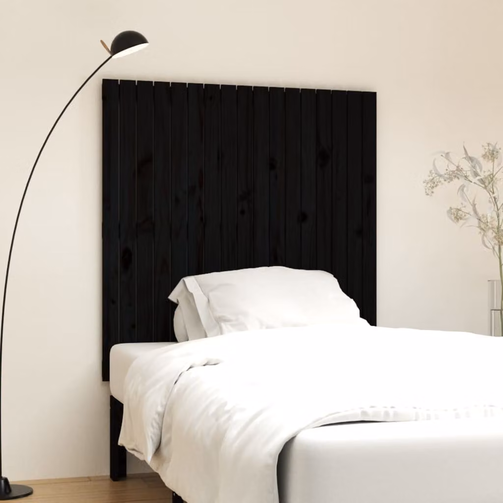 Testiera da parete vidaXL in legno massello di pino nero L: 108 cm, P: 3 cm, H: 110 cm