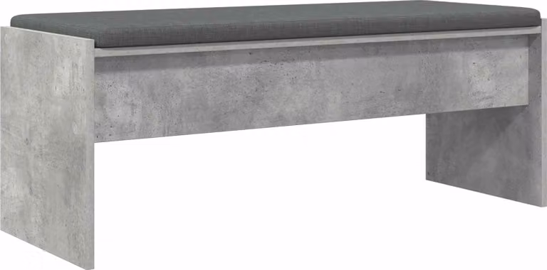Panca per ingresso con cuscino Grigio cemento 103 x 38 x 40 cm