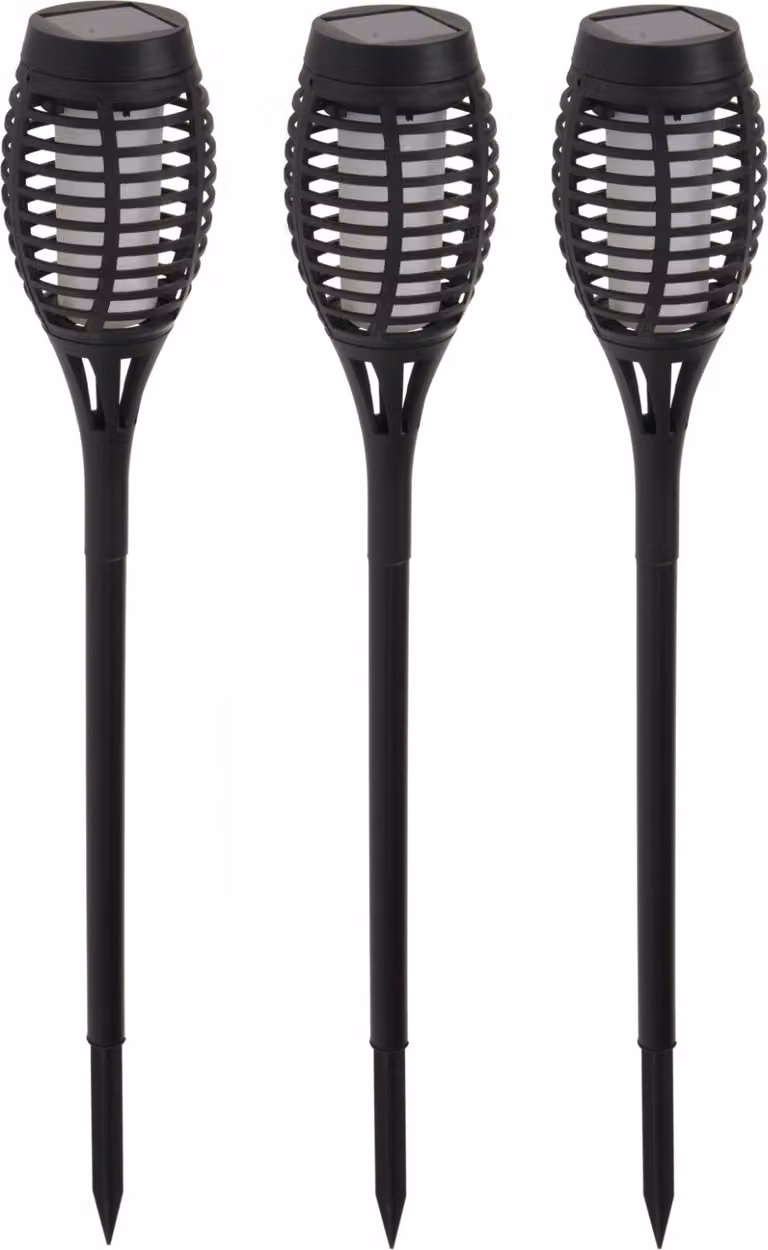 Set di 3 lampade solari ProGarden, polipropilene, 7x48 cm, nero