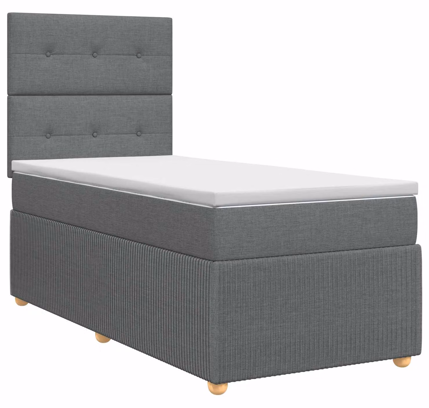 Letto a molle con materasso grigio scuro 80 x 200 cm in tessuto