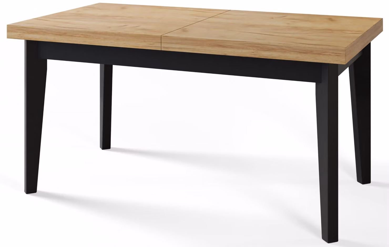 Alpi Moebel, Tavolo da Pranzo Skandi, Tavolo da Cucina Allungabile, Dimensioni: 140-180x80x78 cm, Gambe in Legno Nere, Craft