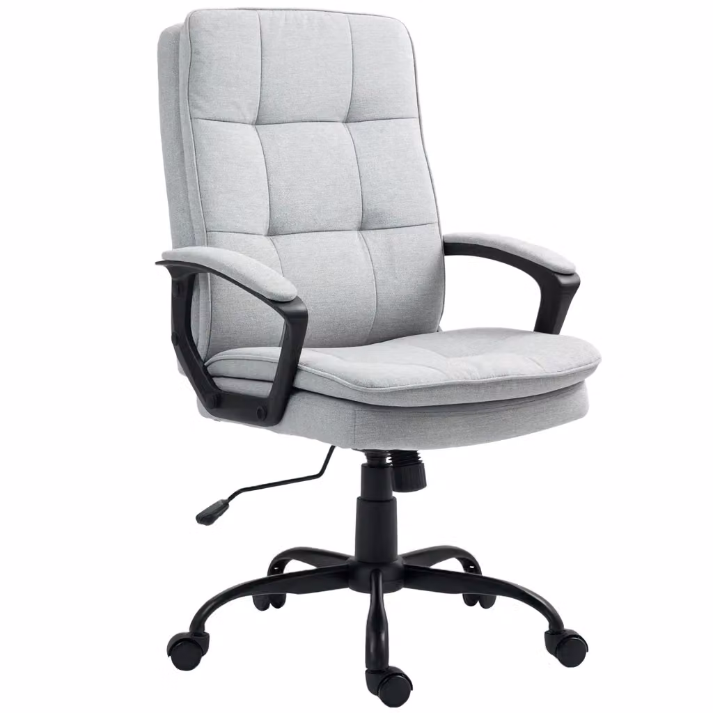Sedia da Ufficio Ergonomica Grigia con Braccioli e Altezza Regolabile, L: 63 cm, P: 70 cm, H: 102-112 cm – 2