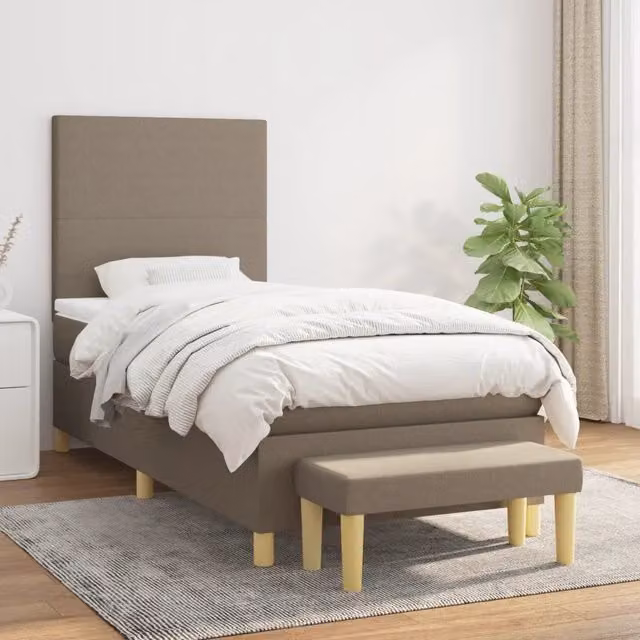 Letto Ibrido vidaXL con Struttura Imbottita e Materasso a Molle L/P: 90 x 200 cm – 1