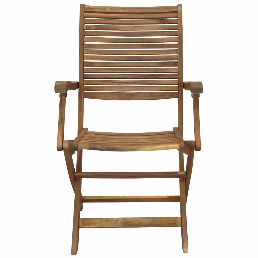 Sedia da giardino Riviera con braccioli in legno di acacia marrone GIORDANOSHOP L/P/H: 55 x 64 x 94 cm – 2