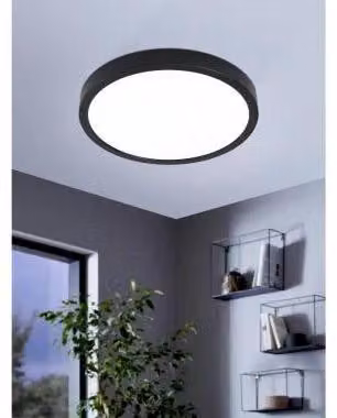 CASAYA, plafoniera a LED, diametro 28, 20W, 2300 lumen, 3000K, acciaio, colore nero, codice prodotto 780062