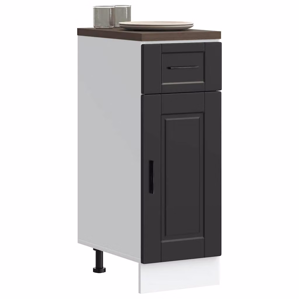 Base da cucina moderna vidaXL in legno MDF nero con ante a battente L/P/H: 46 x 30 x 81,5 cm