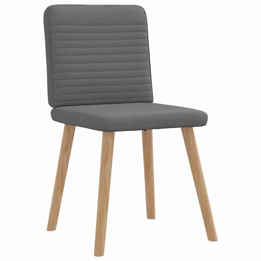 Set di 4 sedie da pranzo vidaXL in tessuto grigio con struttura in legno e metallo per cucina e soggiorno – 2