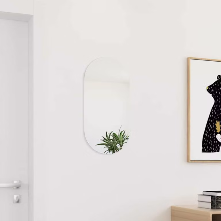 Specchio rettangolare minimalista da parete vidaXL in vetro, L: 60 cm, H: 30 cm