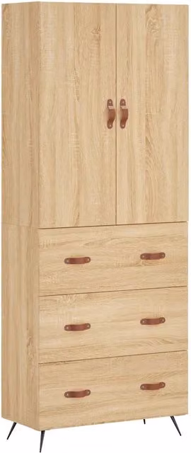 Credenza | Madia | Buffet da pranzo | Armadio da pranzo Rovere Sonoma 69,5x34x180 cm in Legno Multistrato