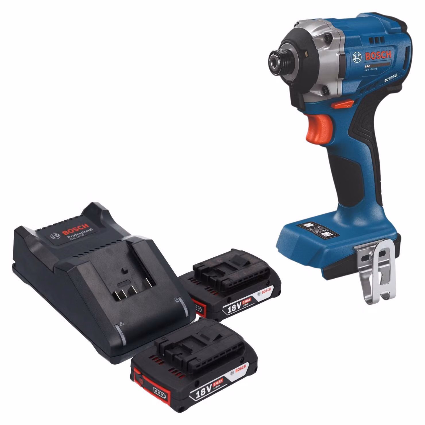 Avvitatore a impatto a batteria Bosch GDR 18V-215 Professional 18 V 215 Nm 1/4" Brushless + 2 batterie da 2,0 Ah + caricabatterie