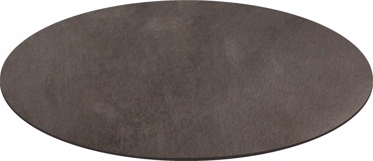 Milani Home - piano tavolo da pranzo fisso rotondo diametro 80 cm, cemento, HPL laminato