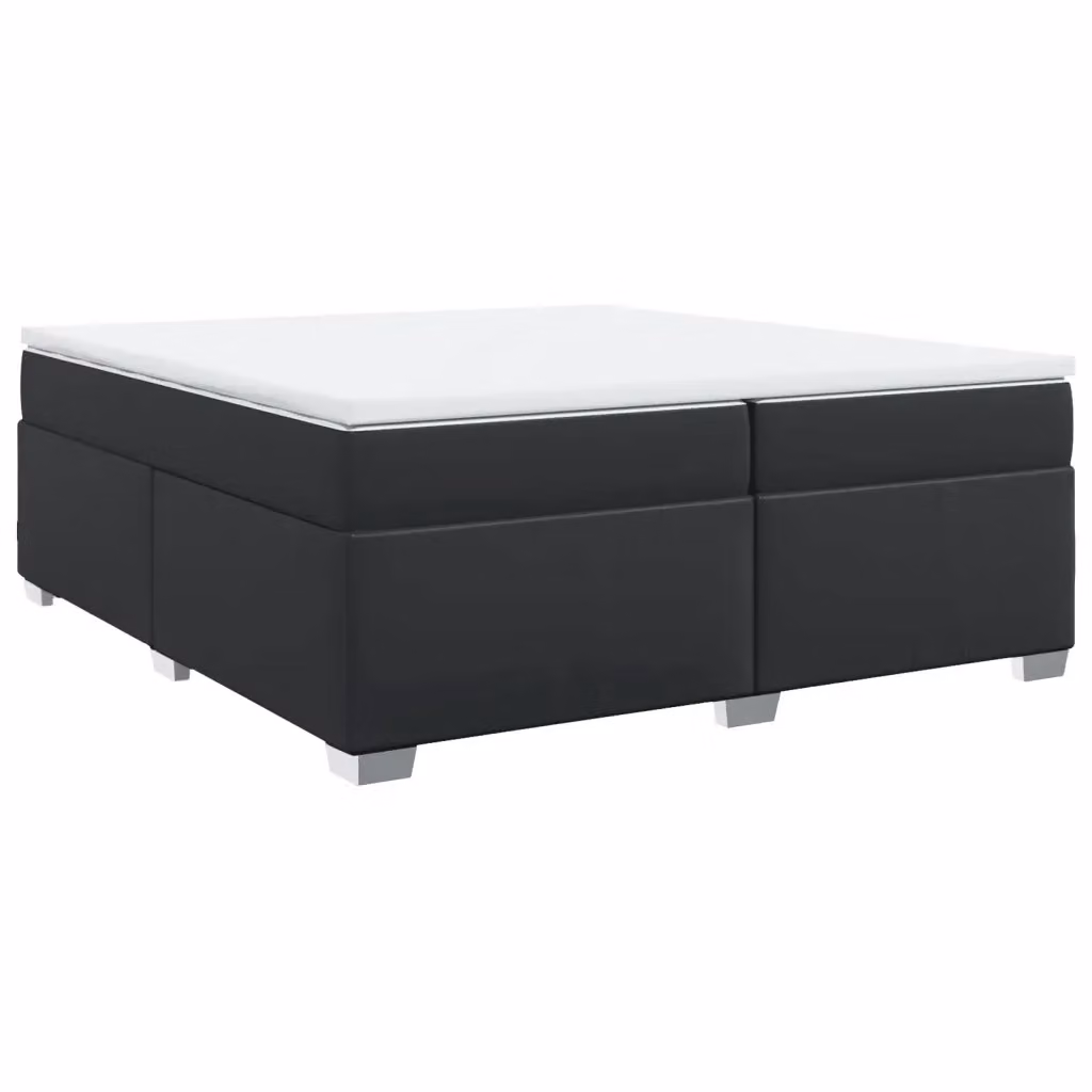 Letto Ibrido con Giroletto a Molle e Materasso vidaXL in Similpelle Nero e Bianco L/P: 200 x 200 cm – 2