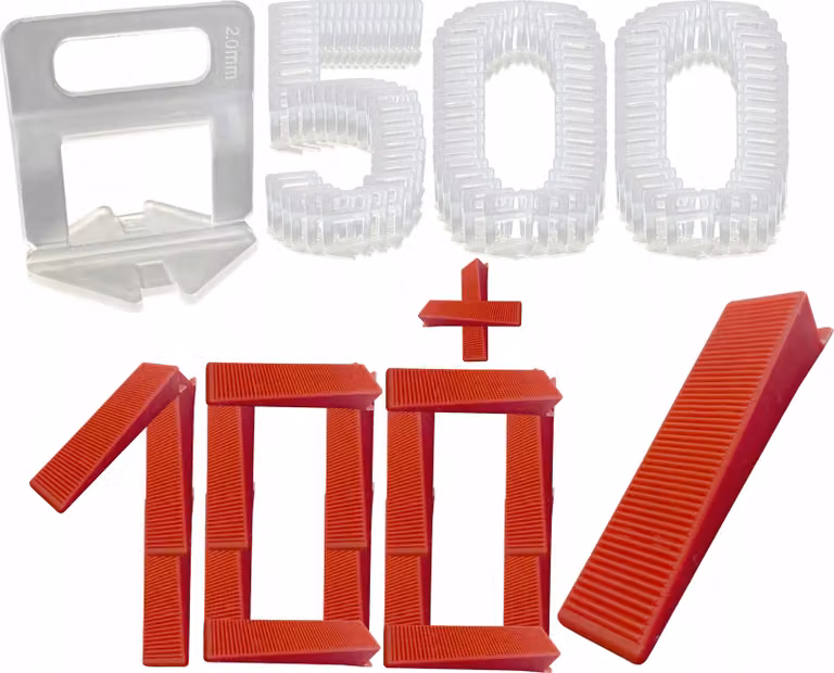 Set di livellamento per piastrelle 2 mm 500 clip 100 cunei Set di posa per piastrelle