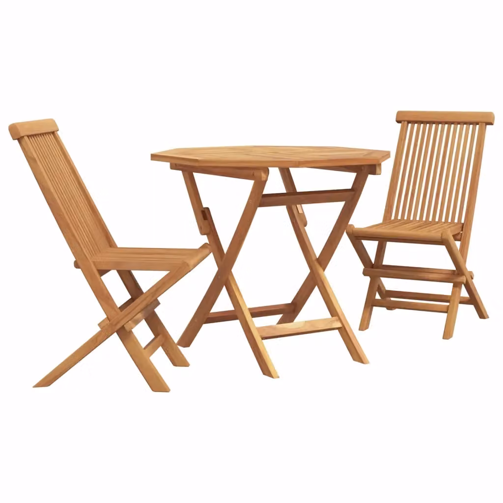 Set da pranzo per giardino e terrazzo vidaXL in legno di acacia marrone, 3 pezzi – 2