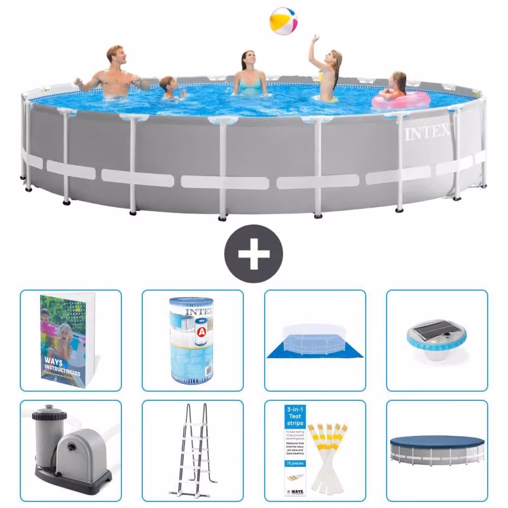 Struttura per piscina a forma di prisma - 610x132 cm - composta da 7 elementi - modello S622