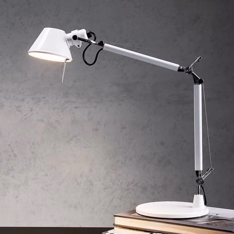 Artemide Lampada da scrivania Tolomeo Micro, Bianco / Opale, Studio / Ufficio, Alluminio, Design, Lampada da tavolo