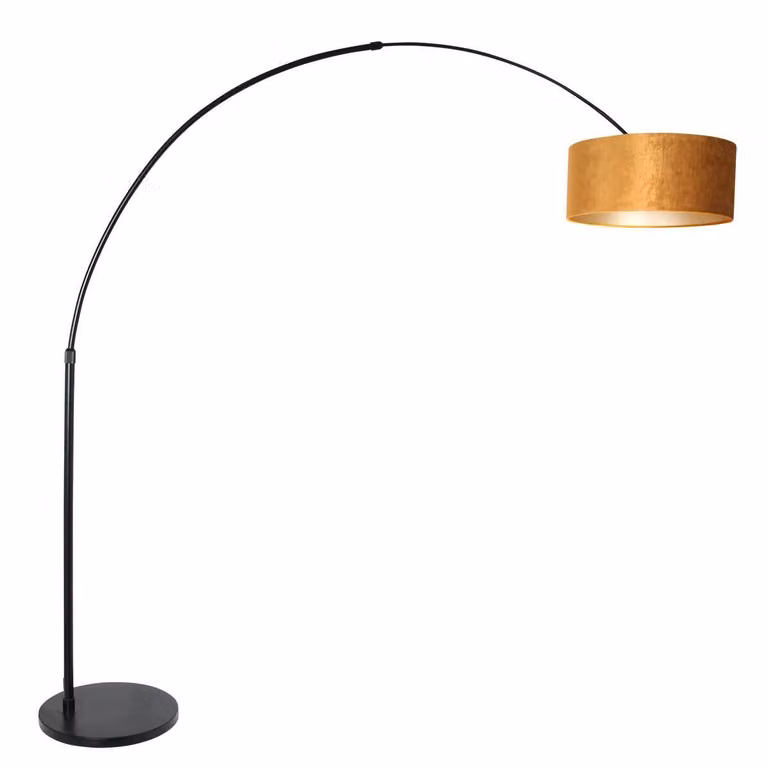 Lampada da terra - nero - Sparkled Light - metallo velluto - Ø 45cm - E27 - 8129ZW - Steinhauer