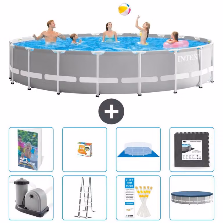Struttura per piscina a forma di prisma - 610x132 cm - composta da 7 elementi - modello S525