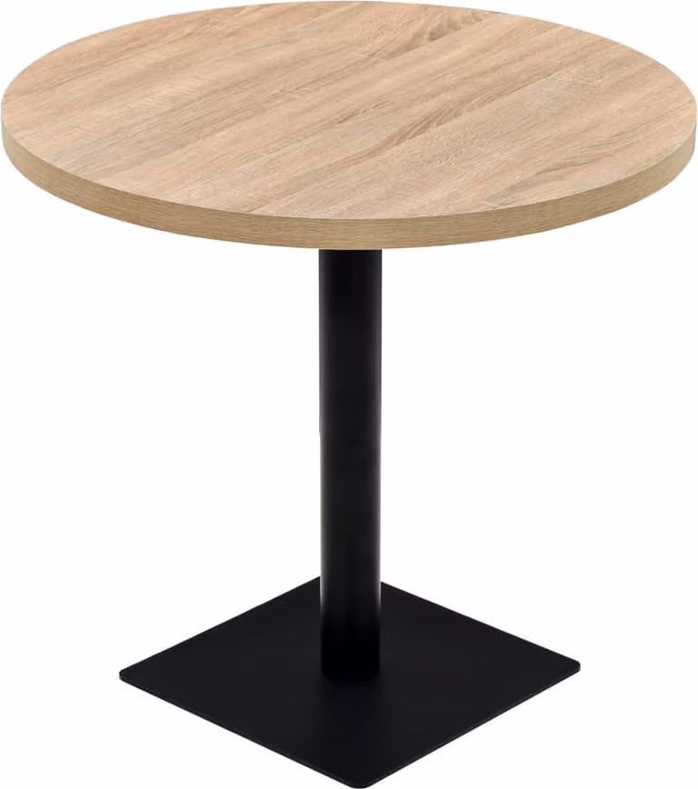 vidaXL Tavolo da bistrot rotondo in MDF e acciaio 80 x 75 cm effetto rovere