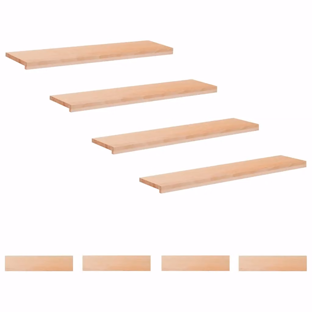 Set di 8 tappeti per scale vidaXL in legno effetto faggio, colore beige, L 110 x P 25 x H 2 cm – 2
