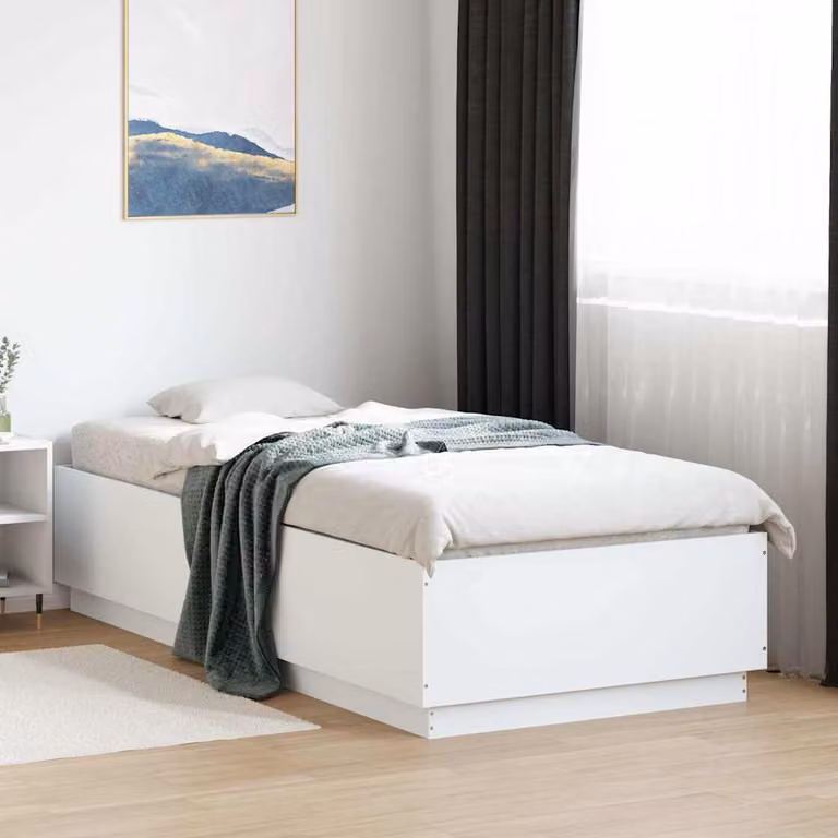 vidaXL Giroletto Bianco in Legno e MDF con Doghe Fisse L/P: 100 x 200 cm