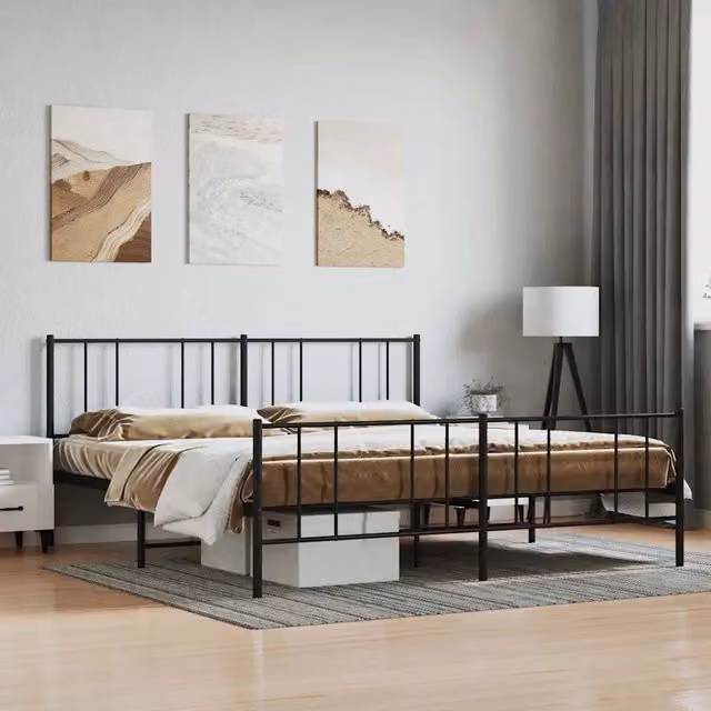 Giroletto vidaXL con pediera in metallo nero L/P/H: 180 x 200 x 187 cm – 1