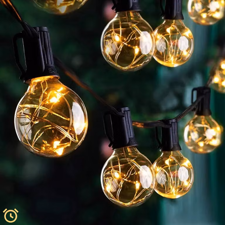 3,6M Led luci fata indoor bianco caldo batteria luci fata con 25 lampadine G40 luci fata giardino terrazza balcone festa campeggio matrimonio