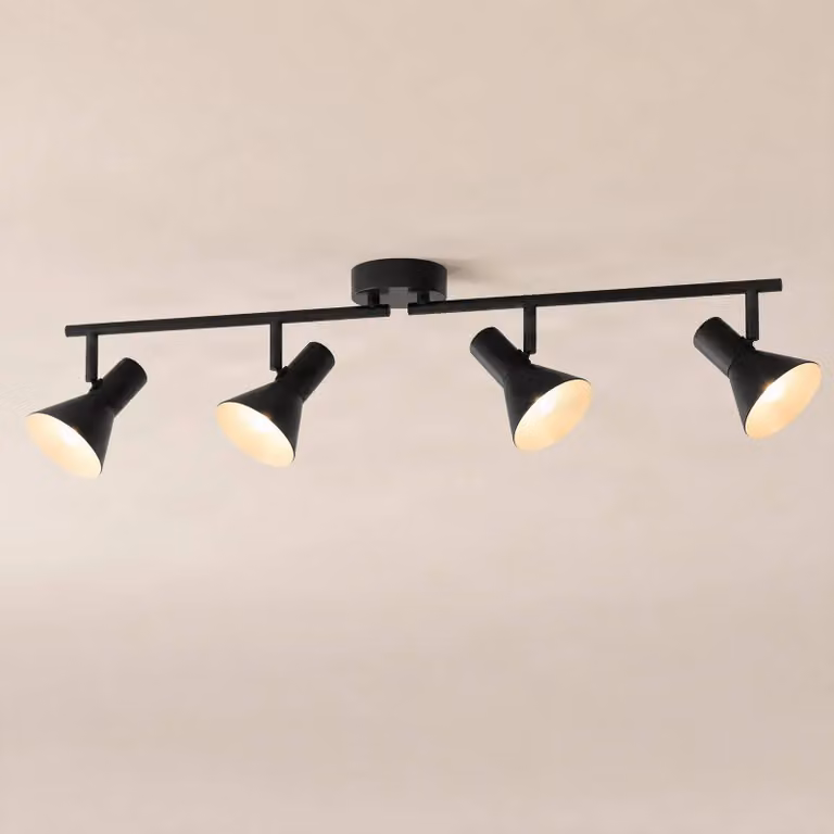 Faretto a soffitto Milia NOLA, dimmerabile, Nero, Soggiorno / Sala da pranzo, Metallo, Plafoniera