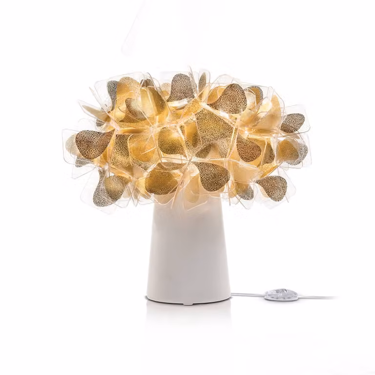 Slamp Lampada da tavolo di design Clizia Mama Non, Ottone / Oro, Soggiorno / Sala da pranzo, Plastica, Design, Lampada da tavolo
