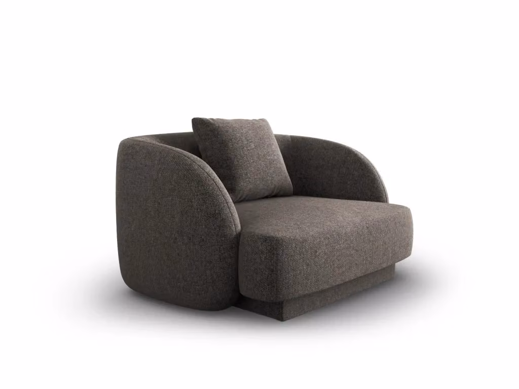 Poltrona Tulum Cosmopolitan Design in ciniglia grigio con braccioli per soggiorno – 2
