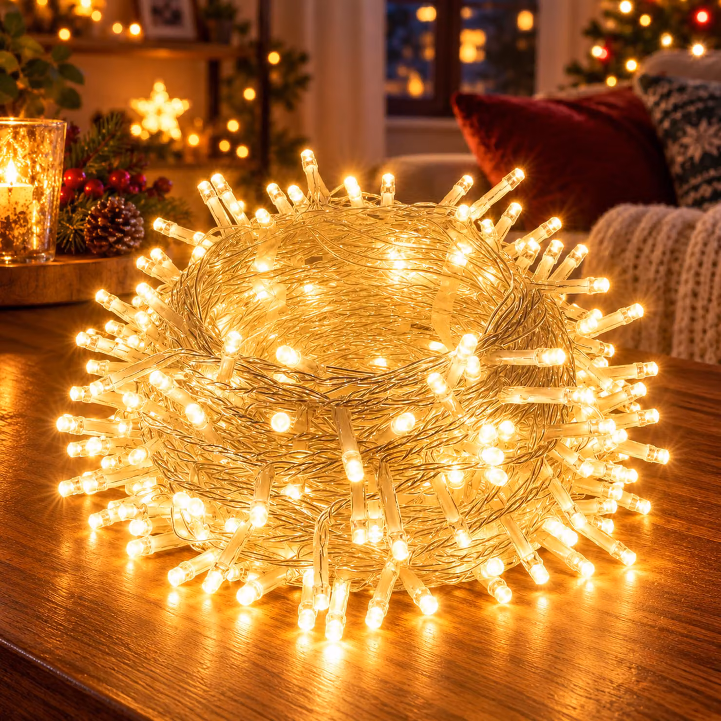 100M 800LEDs 8 modalità di luci fatate potenza, timer, funzione di memoria, LED Natale luci fatate festa decorazione luce albero di Natale illuminazione giardino, bianco caldo