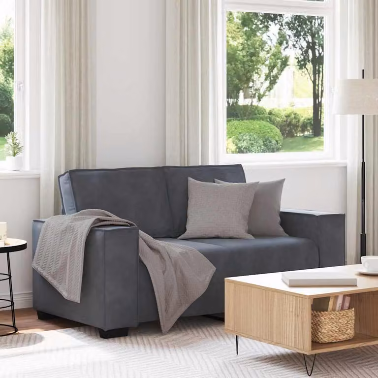vidaXL Divano a 2 Posti Moderno in Velluto Grigio L: 160 cm, P: 78 cm, H: 84 cm