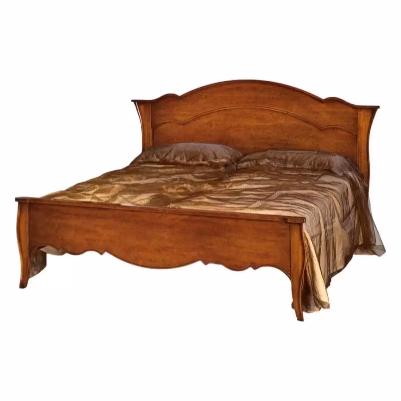 Letto matrimoniale in legno di pino color noce Mobili 2G L: 195 cm, H: 119 cm, P: 211 cm – 2