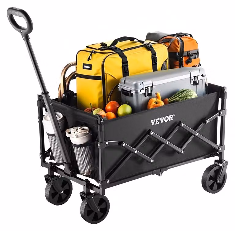 Carrello pieghevole con capacità di 220 lbs e ruote adatte a tutti i terreni