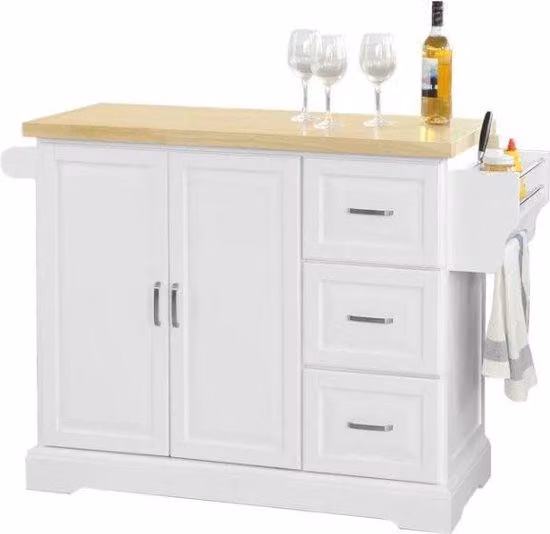 Mobile da cucina in MDF e cartongesso - Bianco - 130x46x91 cm