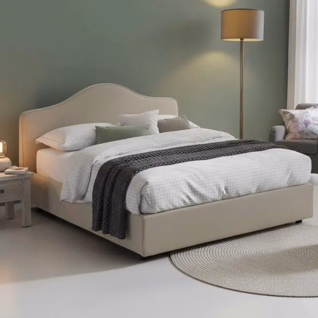 Letto Matrimoniale Alborella Talamo Italia con Contenitore a Alzata, Grigio, L/P/H: 160 x 200 x 175 cm – 1