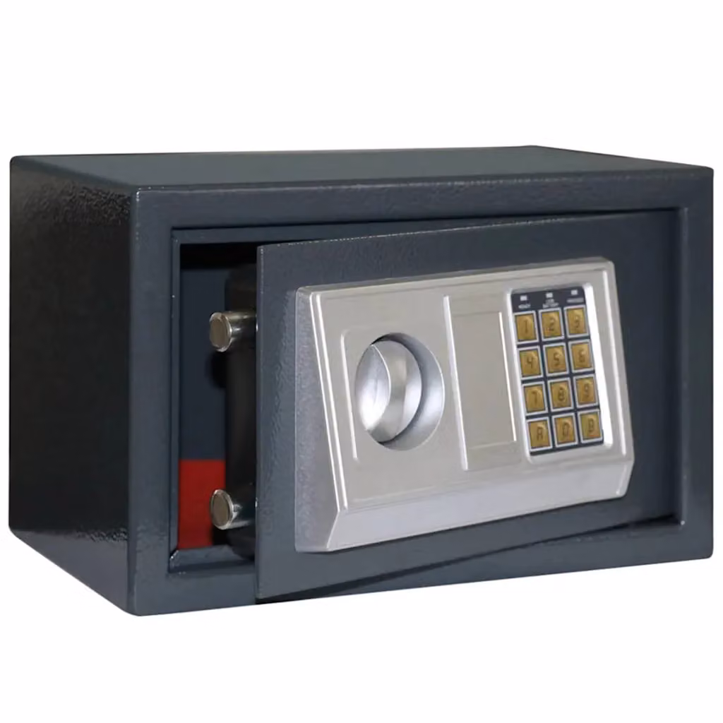Cassetta di sicurezza digitale vidaXL in acciaio inossidabile Grigio, L 31 cm x P 20 cm x H 20 cm