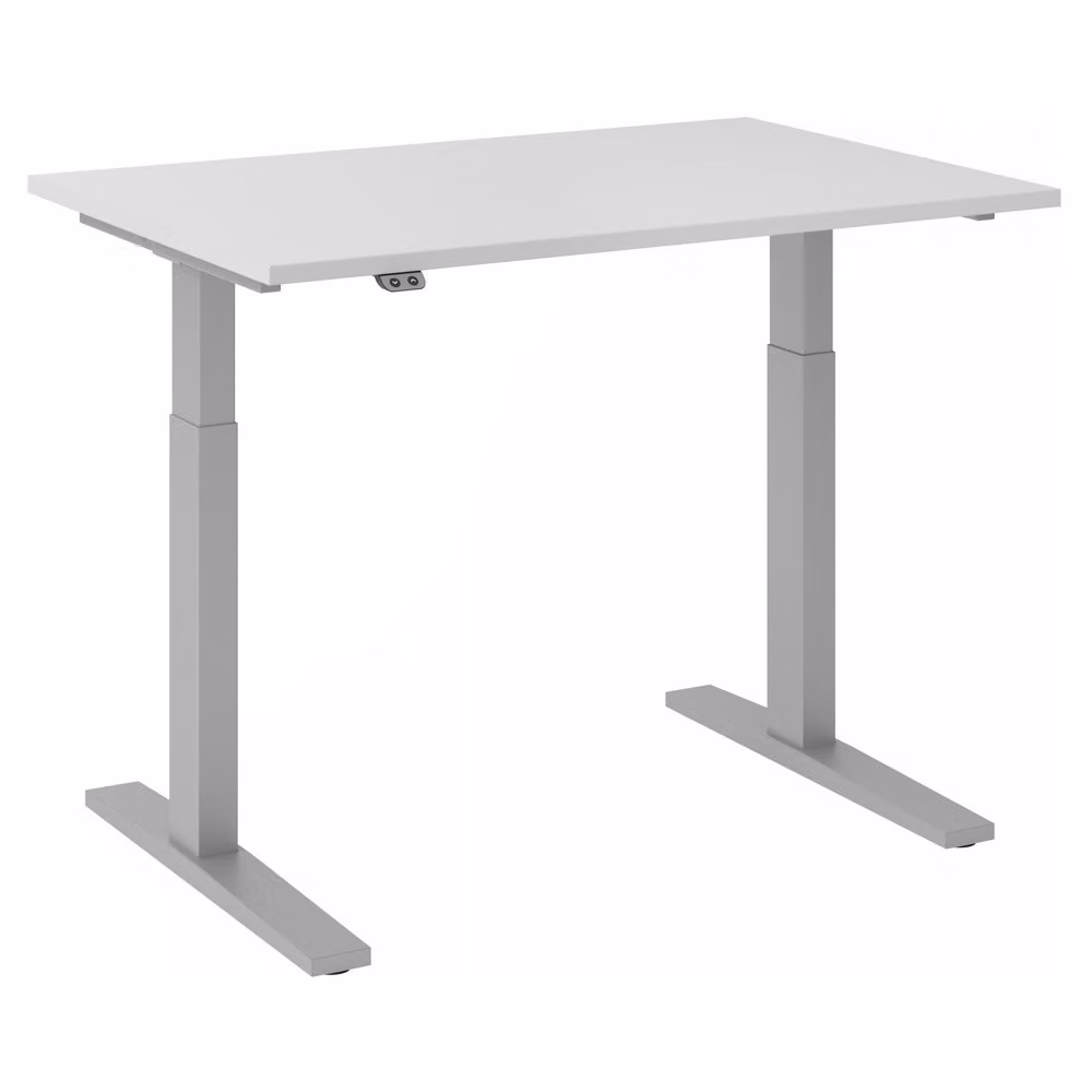 Scrivania regolabile in altezza XMKA | 2 motori | 120-180 cm | elettrica | grigia, colore telaio:argento, dimensioni piano d'appoggio:120 x 80 cm