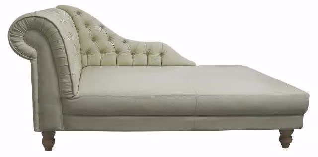 Chesterfield Chaiselounge Liege Couch Sofa Ledersofa mit Kristallen