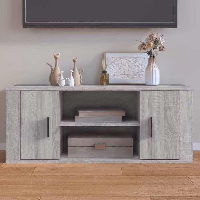 Mobile TV moderno vidaXL in legno grigio L: 100 cm, P: 35 cm, H: 40 cm