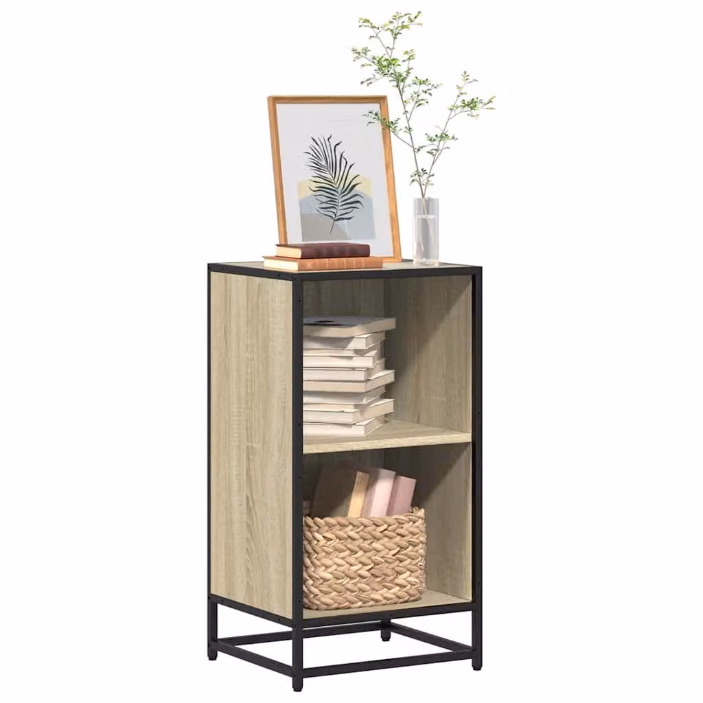 Libreria in stile industriale vidaXL in legno e metallo, colore beige e marrone, L 40 cm x P 35 cm x H 76 cm