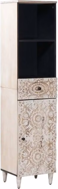 Mobile da bagno moderno vidaXL in legno e metallo con ante e cassetti, L/P/H: 38 x 33,5 x 160 cm