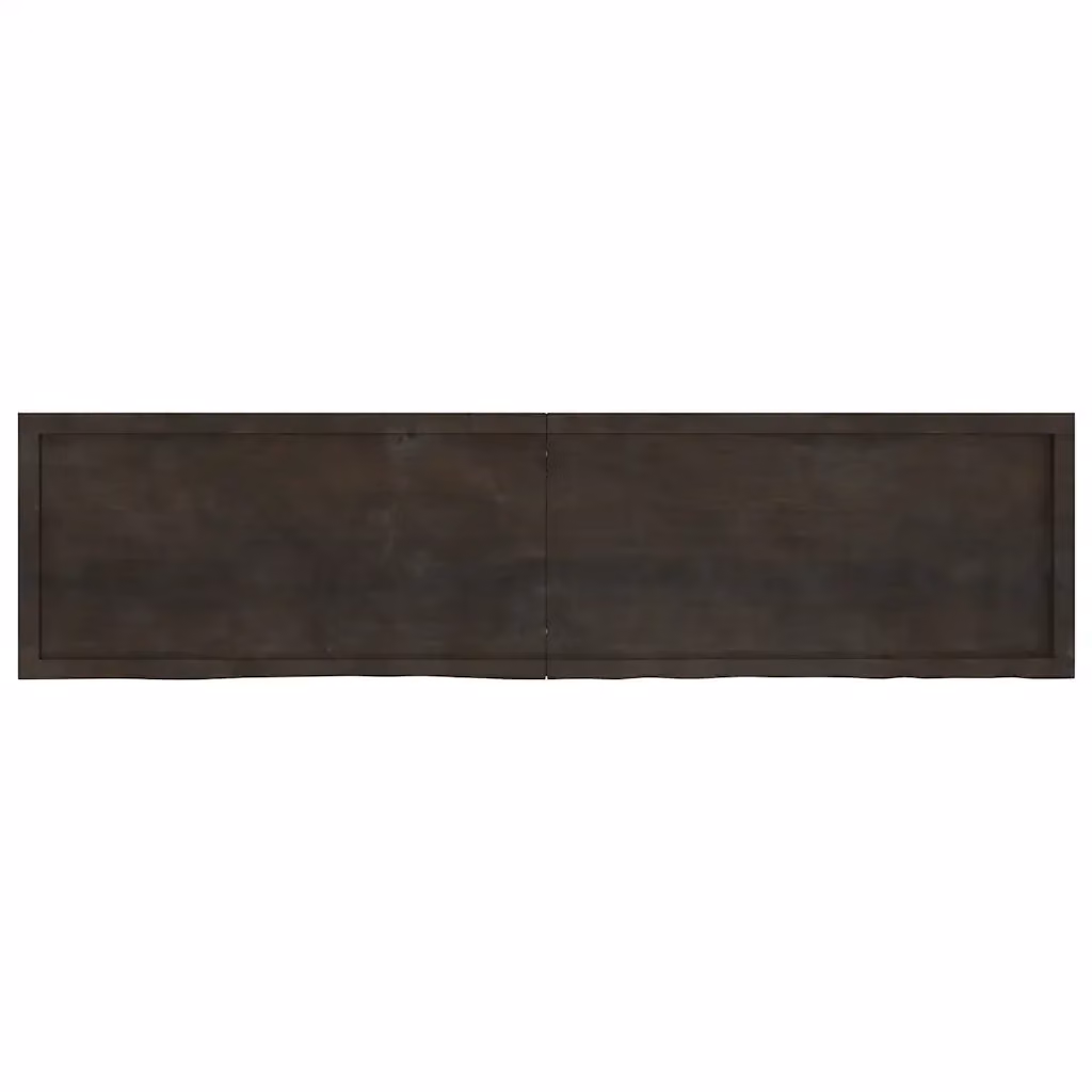 Piano per tavolo o scrivania in rovere massello marrone con bordo naturale L: 200 cm, P: 50 cm, H: 40 cm – 2