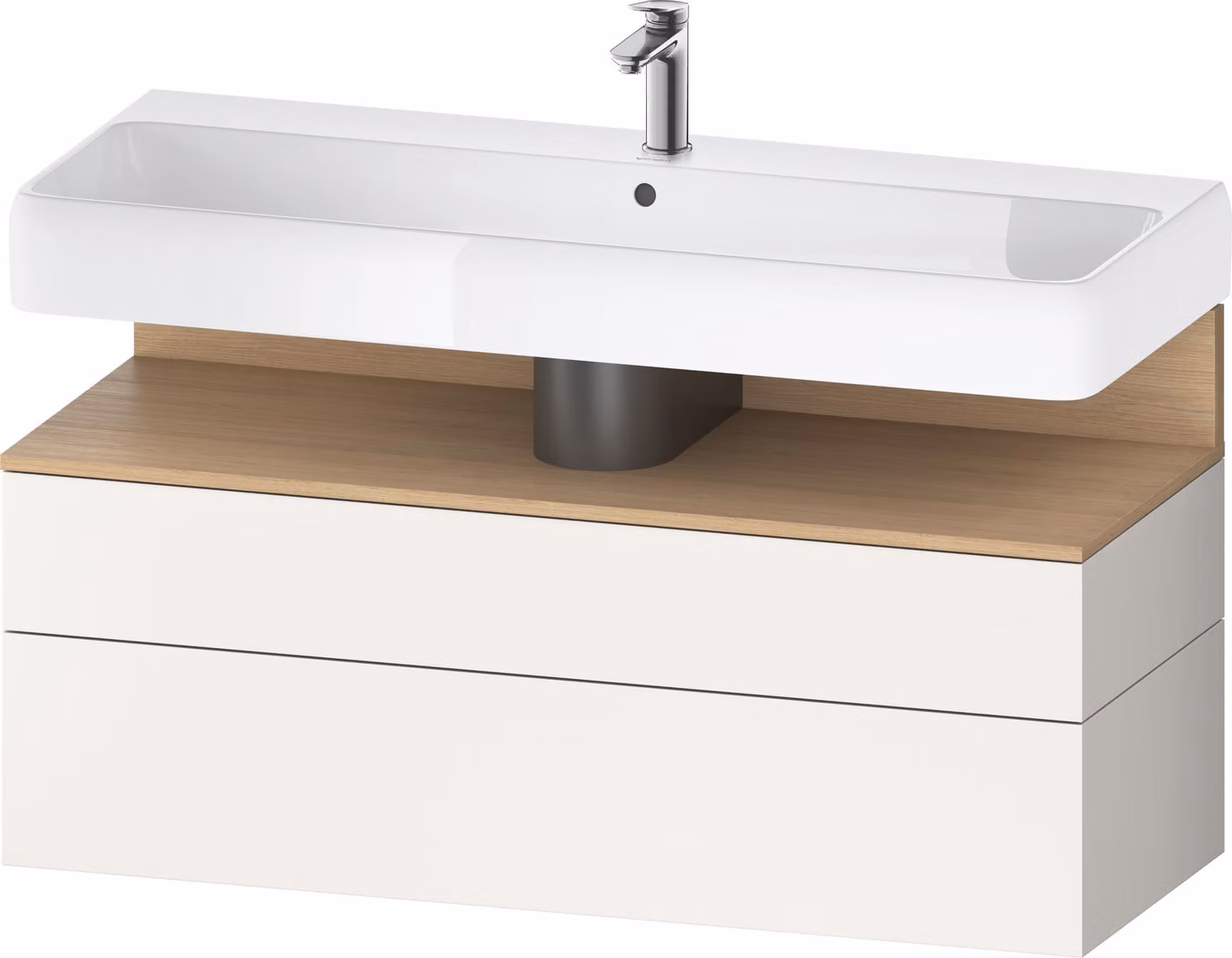 Duravit Collection One bâti-support pour lavabo, 1 tiroir et 1 tiroir, 1190x470x590mm, niche chêne naturel, QA4396030840000, QA4396030840000