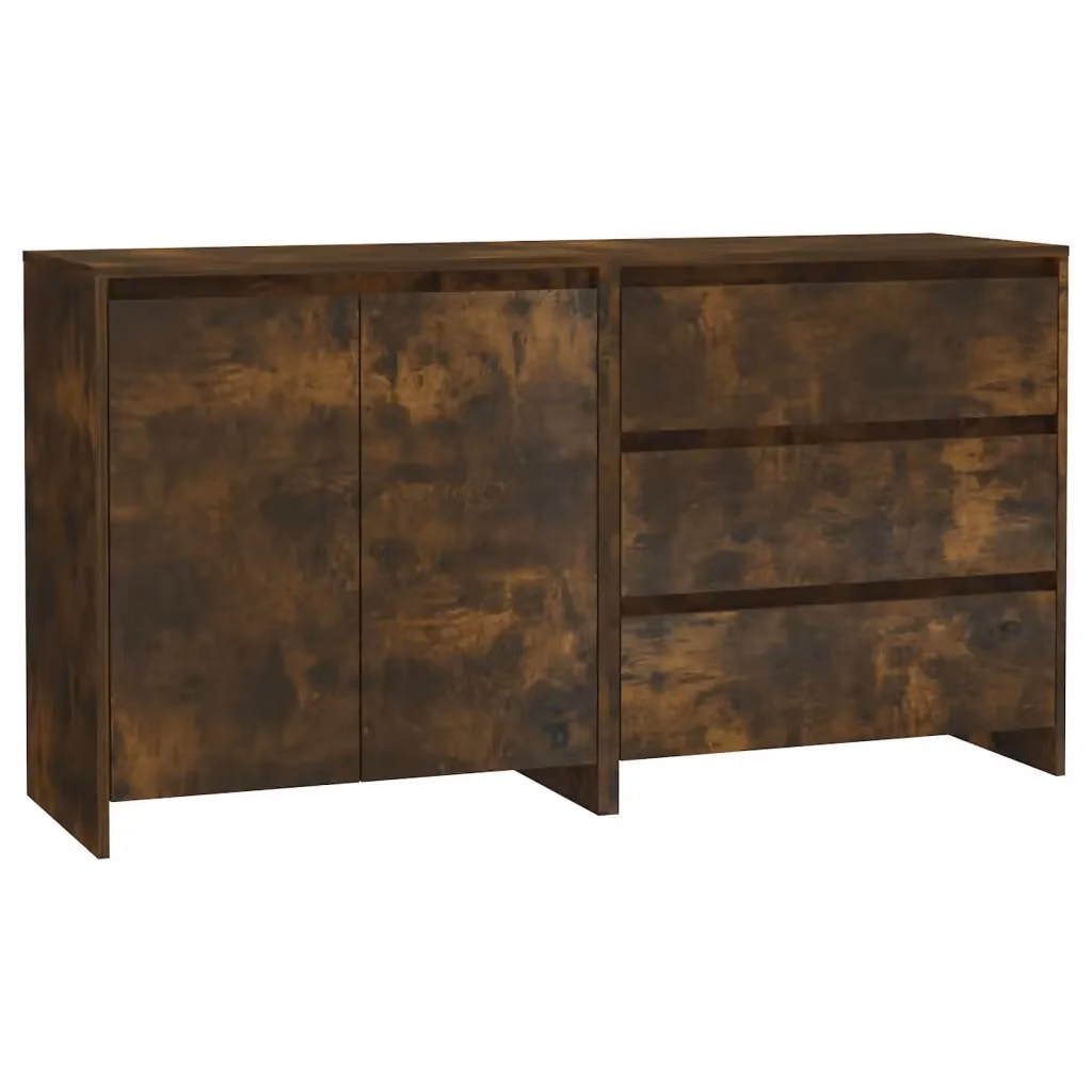 Set di 2 credenze moderne vidaXL in legno multistrato e MDF colore rovere fumo marrone per sala da pranzo – 2