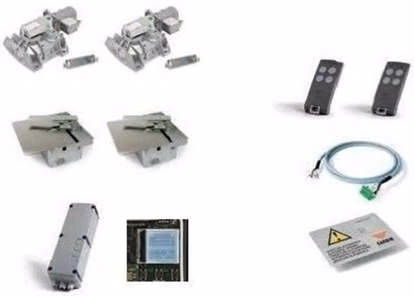 Kit di automazione per cancelli a battente Cardin KT-HL2524PSB in acciaio zincato color argento