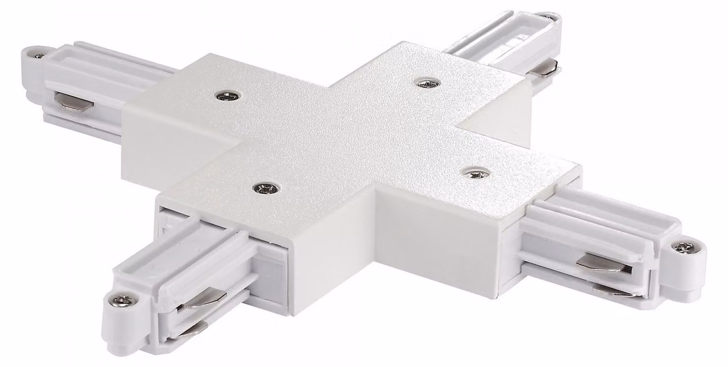 Connettore a X per rotaie conduttrici Bianco opaco